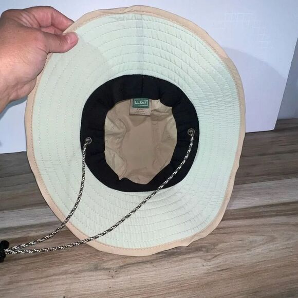 L.L. Bean Adult Large Beige Nylon Blend Adjustable Drawstring Wide Brim Sun Hat - Picture 5 of 7